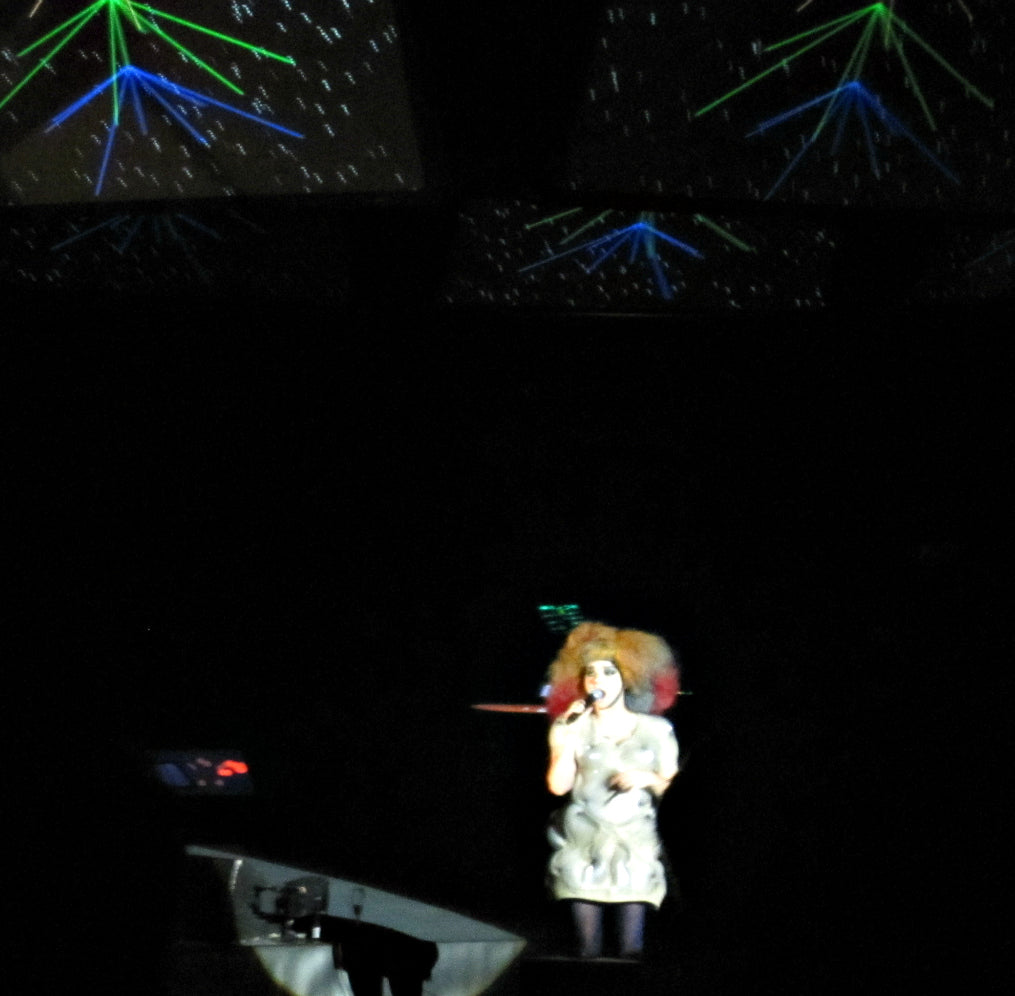 Björk tijdens Solstice in het Cirque en Chantier, 2013