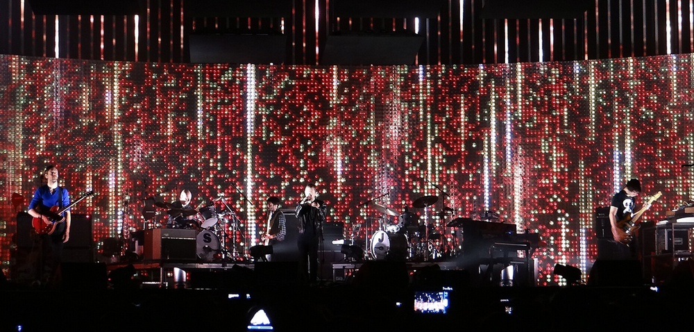 Radiohead tijdens een concert in Italië in 2012