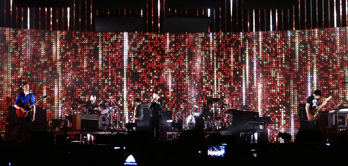 Radiohead tijdens een concert in Italië in 2012