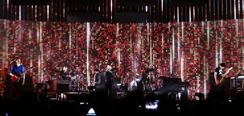 Radiohead tijdens een concert in Italië in 2012