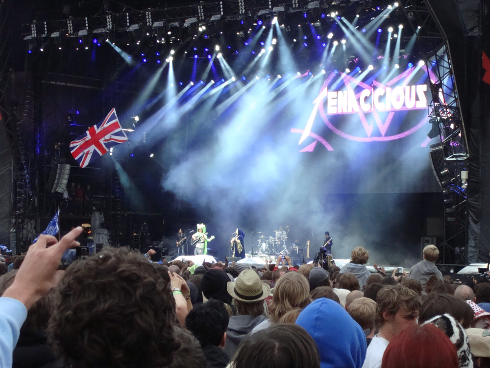 Jack Black en Kyle Gass van Tenacious D tijdens Leeds Festival in 2008