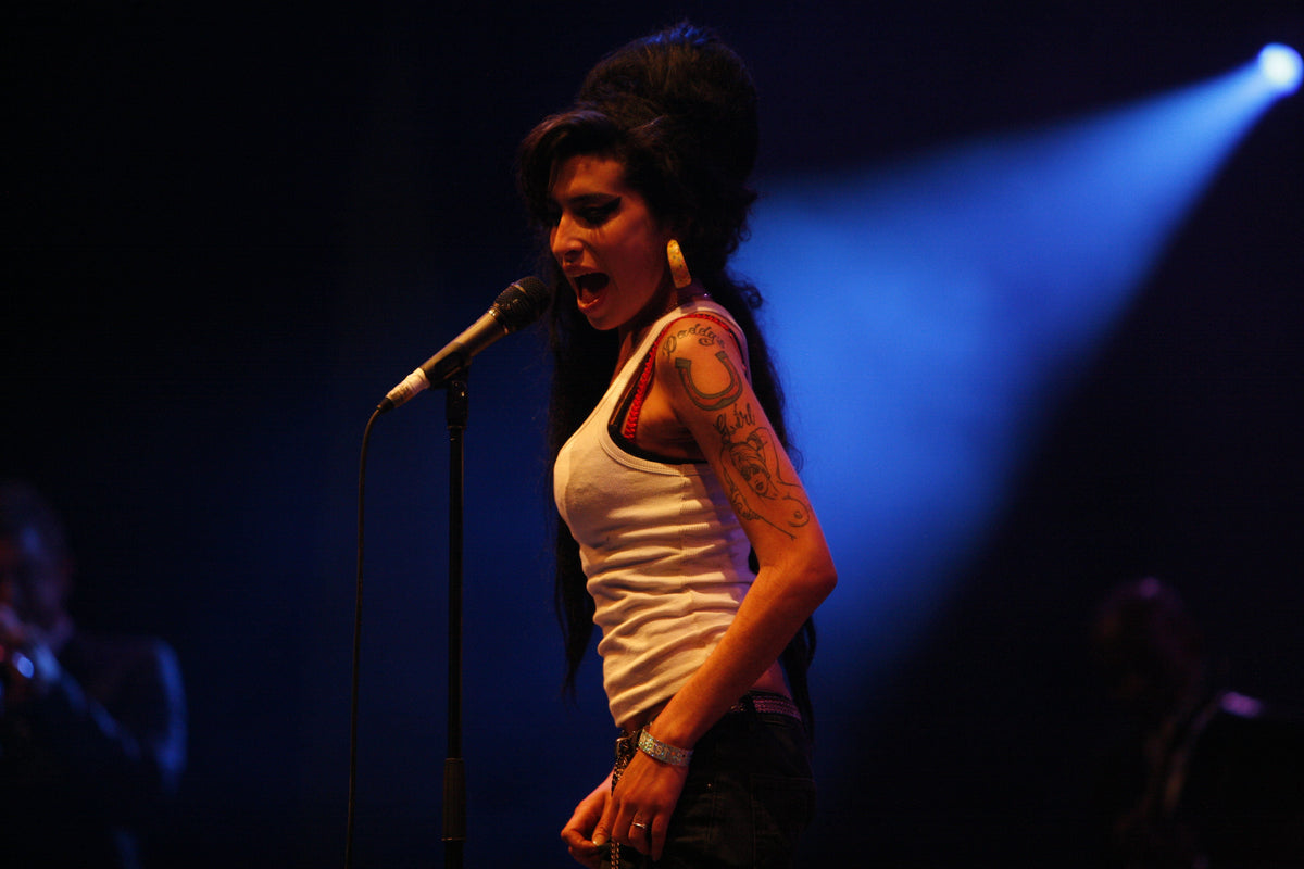 Amy Winehouse tijdens een optreden op Les Eurockéennes de Belfort in 2007