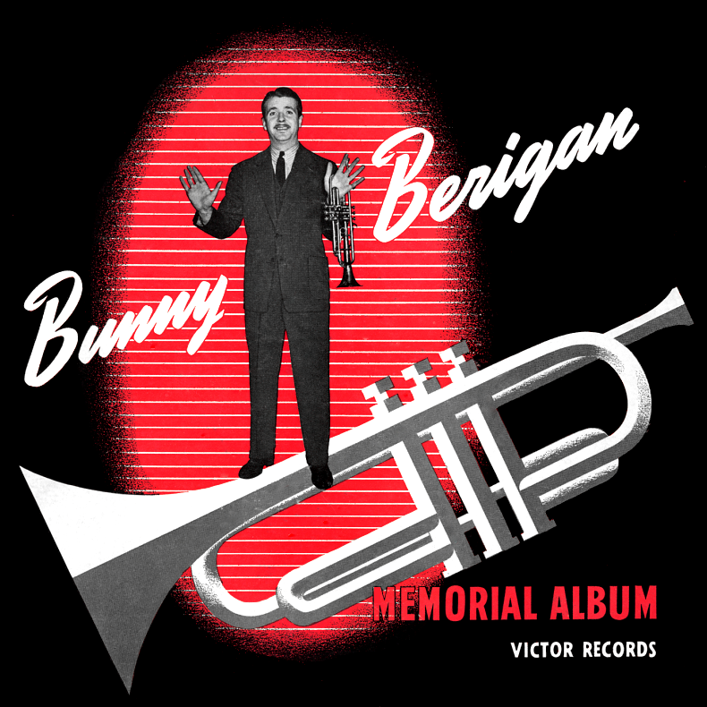 De geïllustreerde albumhoes van Bunny Berigan Memorial Album uit 1944.