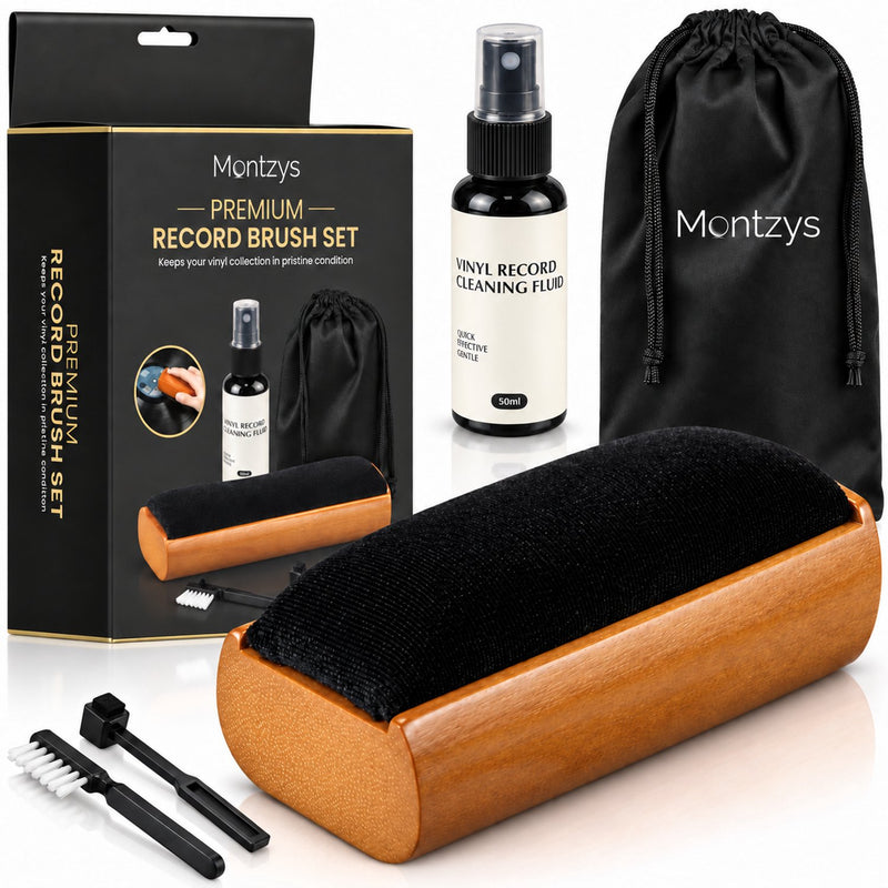 Montzys Plattenreinigungsset – mit Flüssigkeit und Nadelbürste