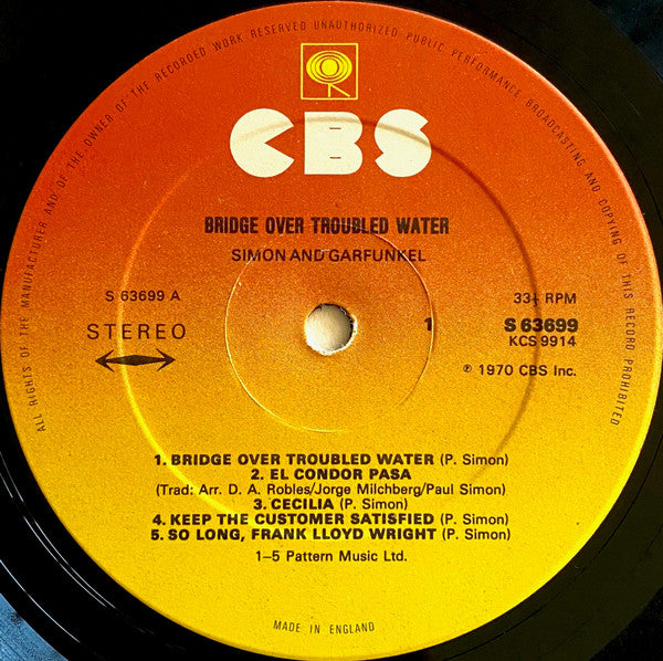 Simon & Garfunkel – Bridge over Troubled Water — CBS-label van de LP