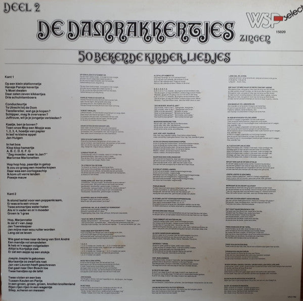 De Damrakkertjes – 50 Bekende Kinderliedjes – Deel 2: achterhoes