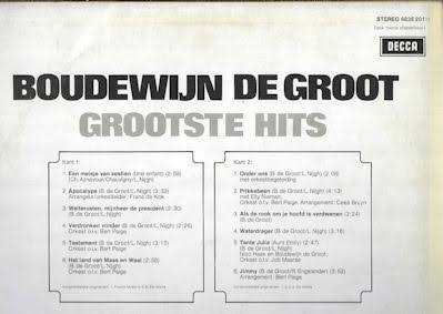 Boudewijn de Groot – Grootste Hits — achterhoes met tracklist