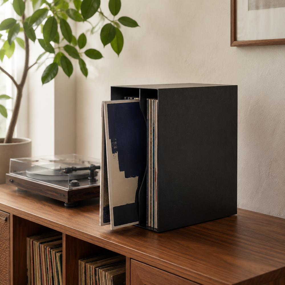 Modulaire vinylbox in een stijlvolle luisterruimte