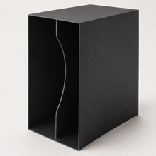 Detail van de constructie en gebogen binnensteun van de vinylbox