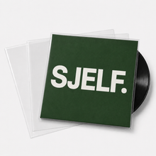 Premium transparante vinyl beschermhoezen met groene SJELF albumhoes