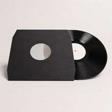 Premium zwarte vinyl binnenhoes met venster en zwarte vinylplaat