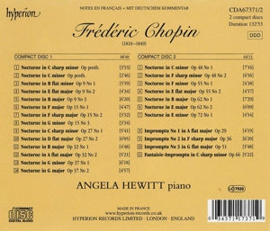 Hewitt, Angela – Chopin: Complete Nocturnes & Impromptus | 0034571173719 | extra productbeeld