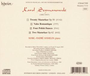 Hamelin, Marc-Andre – Szymanowski: the Complete Mazurkas | 0034571173993 | extra productbeeld