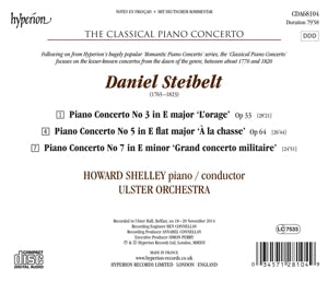 Shelley, Howard & Ulster Orchestra – Steibelt: Piano Concertos Nos. 3, 5 & 7 Hyperion C | 0034571281049 | extra productbeeld