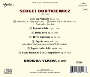 Vlaeva, Nadejda – Bortkiewicz: Piano Sonata No. 2 & Other Works | 0034571281186 | extra productbeeld
