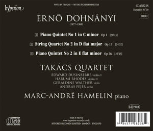 Takacs Quartet – Dohnanyi: Piano Quintets & String Quartet No 2 | 0034571282381 | extra productbeeld