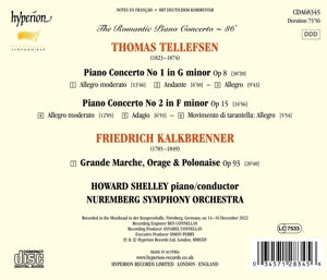 Shelley, Howard & Nuremberg Symphony Orchestra – Tellefsen & Kalkbrenner: Piano Concertos | 0034571283456 | extra productbeeld