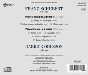 Ohlsson, Garrick – Schubert Piano Sonatas D537 & D959 | 0034571283982 | extra productbeeld