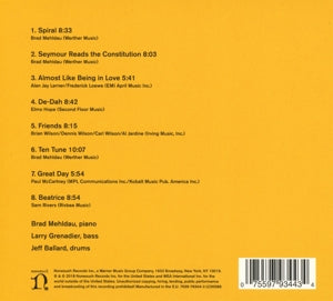 Mehldau, Brad – Seymour Reads the Constitution | 0075597934434 | extra productbeeld