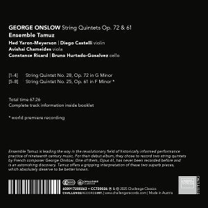 Ensemble Tamuz – George Onslow: String Quintets Op. 72 & 61 | 0608917200263 | extra productbeeld