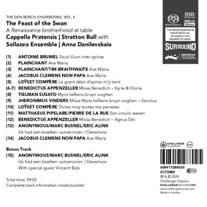 Cappella Pratensis & Stratton Bull & Sollazzo Ensemble – Feast of the Swan - Den Bosch Choirbook Vol. 4 | 0608917288025 | extra productbeeld