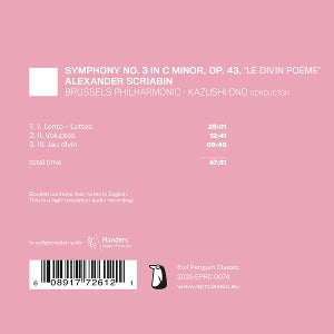 Brussels Philharmonic & Kazushi Ono – Alexander Scriabin: Symphony No. 3 | 0608917726121 | extra productbeeld