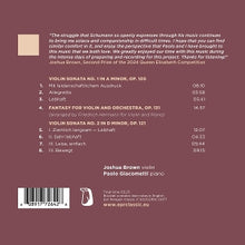 Brown, Joshua – Robert Schumann: Violin Sonatas No. 1 & 2; Fantasy, Op. 131 | 0608917726428 | extra productbeeld