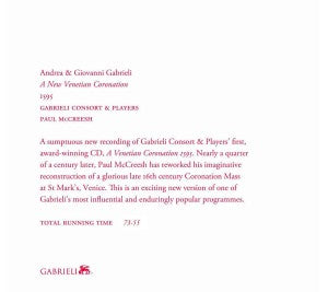 Gabrieli, A. & G. – New Venetian Coronation, 1595 | 0635212028728 | extra productbeeld