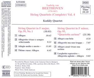 Zinman, David – String Quartets Vol.4 | 0636943418123 | extra productbeeld