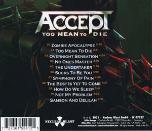 Accept – Too Mean To Die | 0727361554125 | extra productbeeld