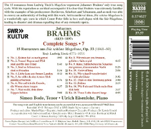 Bode, Simon – Brahms: Complete Songs, Vol. 7 | 0747313462773 | extra productbeeld