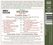 Bode, Simon – Brahms: Complete Songs, Vol. 7 | 0747313462773 | extra productbeeld