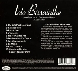 Bissainthe, Toto – A New York | 0767436337826 | extra productbeeld