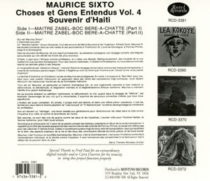 Sixto, Maurice A. – Choses Et Gens Entendus Vol. 4 | 0767436338120 | extra productbeeld