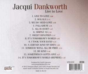 Dankworth, Jacqui – Live To Love | 0805520070188 | extra productbeeld