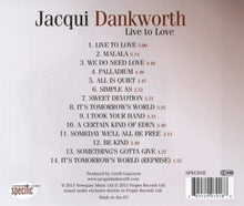 Dankworth, Jacqui – Live To Love | 0805520070188 | extra productbeeld