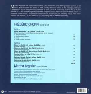 Argerich, Martha – Chopin: the Legendary 1965 Rec | 0825646372867 | extra productbeeld