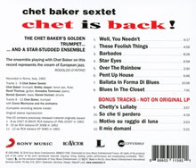 Baker, Chet – Chet is Back! | 0889853115921 | extra productbeeld