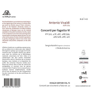 Azzolini, Sergio & L'onda Armonica – Vivaldi Concerti Per Fagotto Vi | 3700187679569 | extra productbeeld