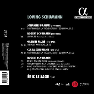 Le Sage, Eric – Brahms, Faure & Schumann: Loving Schumann | 3701624511435 | extra productbeeld