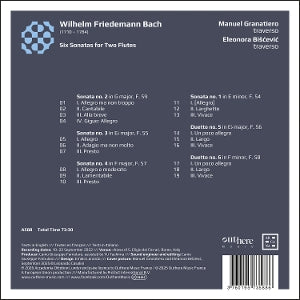 Granatiero, Manuel – W.F. Bach: Six Sonatas For Two Flutes | 3760195735886 | extra productbeeld