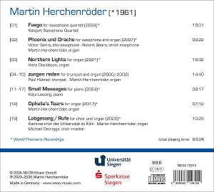 Herchenroder, Martin & Kebyart Saxophone Quartet & Victor Serra & Robert Seara – Martin Herchenroder: Nordlicht - Music For Organ, Choir and Instruments | 4260063126154 | extra productbeeld
