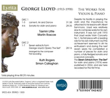 Roscoe, Martin – George Lloyd: the Works For Violin & Piano | 5020926042422 | extra productbeeld