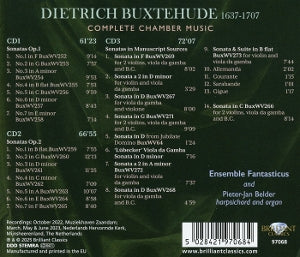 Ensemble Fantasticus & Pieter-Jan Belder – Buxtehude: Complete Chamber Music | 5028421970684 | extra productbeeld
