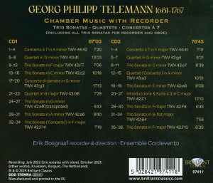 Bosgraaf, Erik & Ensemble Cordevento – Telemann: Chamber Music With Recorder | 5028421974118 | extra productbeeld