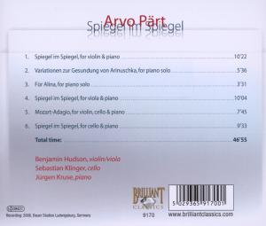 Benjamin Hudson – Arvo Part: Spiegel Im Spiegel | 5029365917001 | extra productbeeld