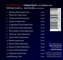 Hauta-Aho, Teppo & Kalle Kalima – Kalmisto Kalima: Endangered Species | 7141148058331 | extra productbeeld