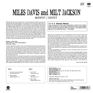 Davis, Miles – Miles Davis & Milt Jackson Quintet/Sextet | 8436028697083 | extra productbeeld
