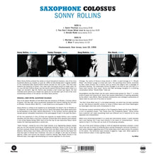 Rollins, Sonny – Saxophone Colossus | 8436542010504 | extra productbeeld