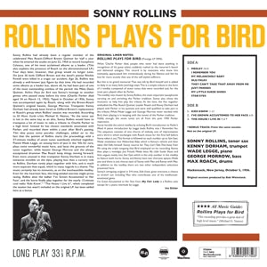 Rollins, Sonny – Plays For Bird | 8436542017503 | extra productbeeld